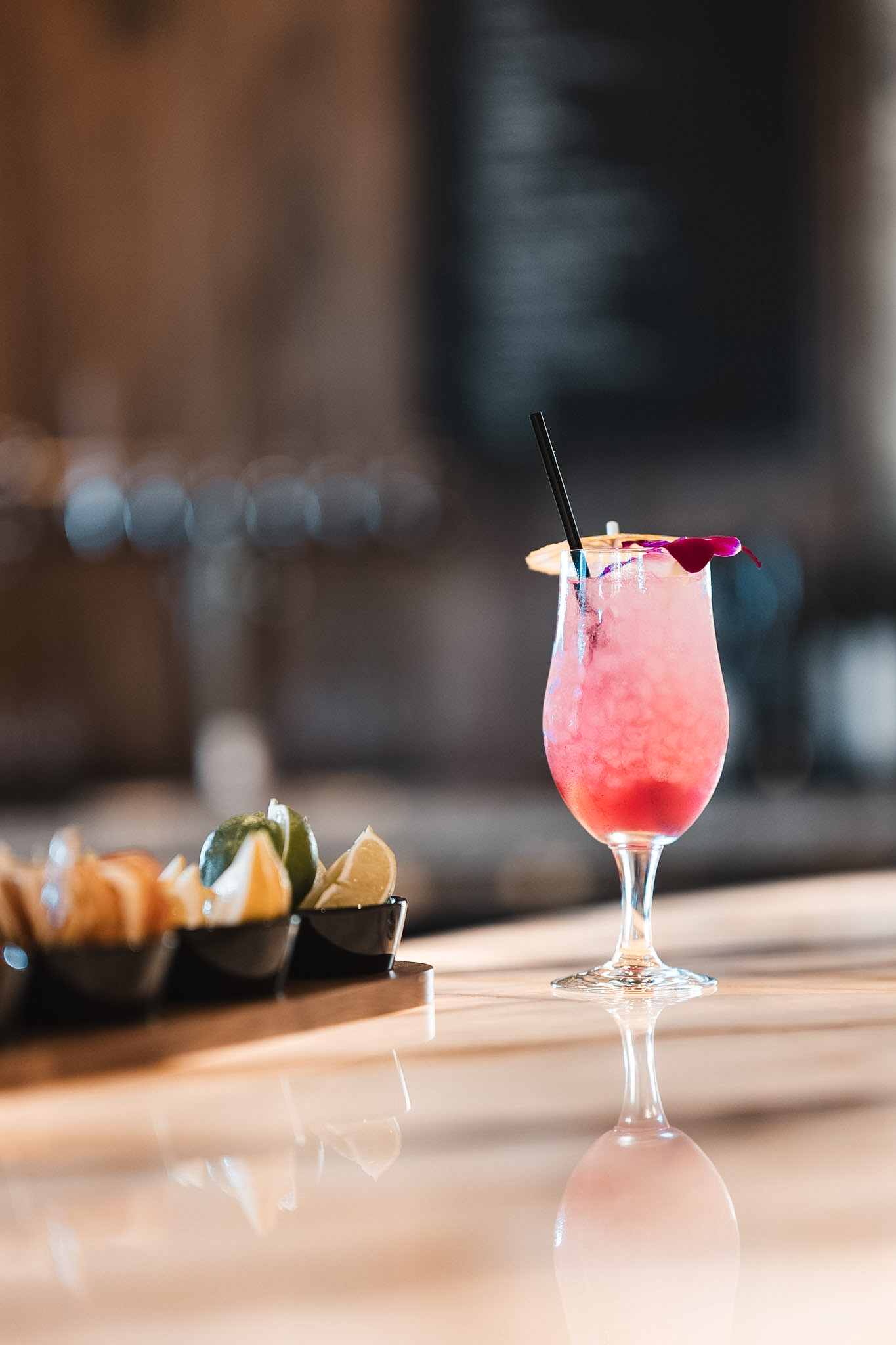 Craft cocktail photographed for a hospitality brand